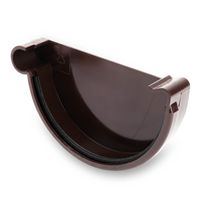 PLASTOVÉ OKAPY Žlabové čelo 110mm PRAVÉ hnědé